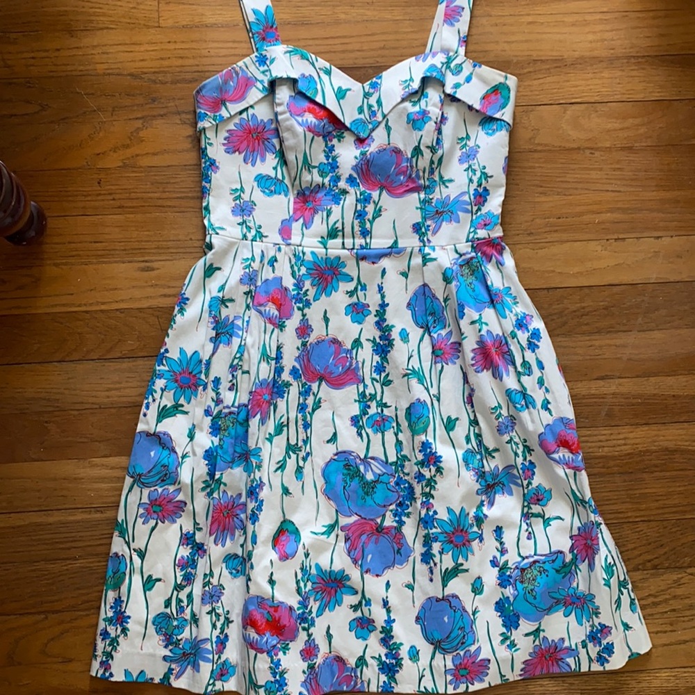 Annie Griffin collection floral corset style button back dress 4